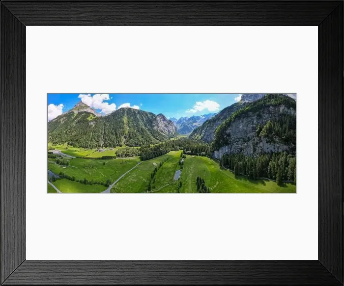 Framed Print : Drone view at the golf course of Engelberg on the Swiss alps Framed Print : Drone view at the golf course of Engelberg on the Swiss alps