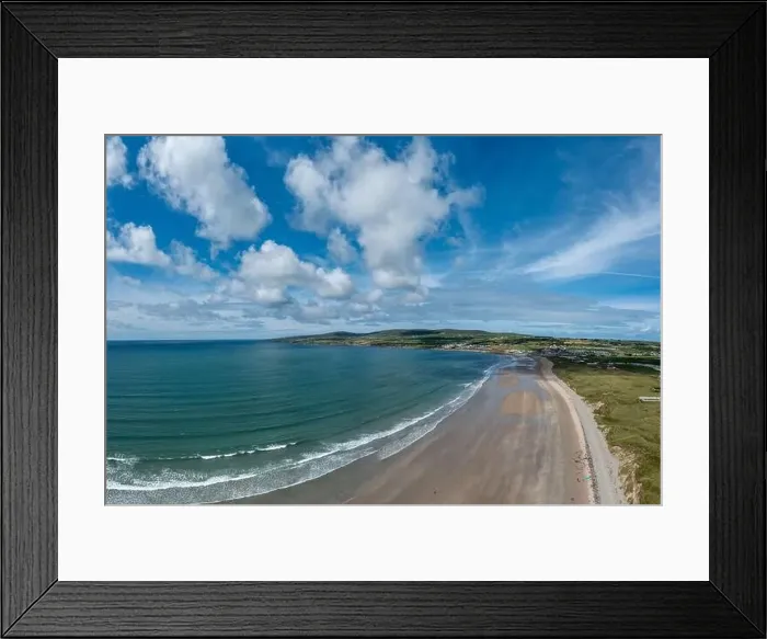 Framed Print : An aerial panorama view of the Bray Head cliffs