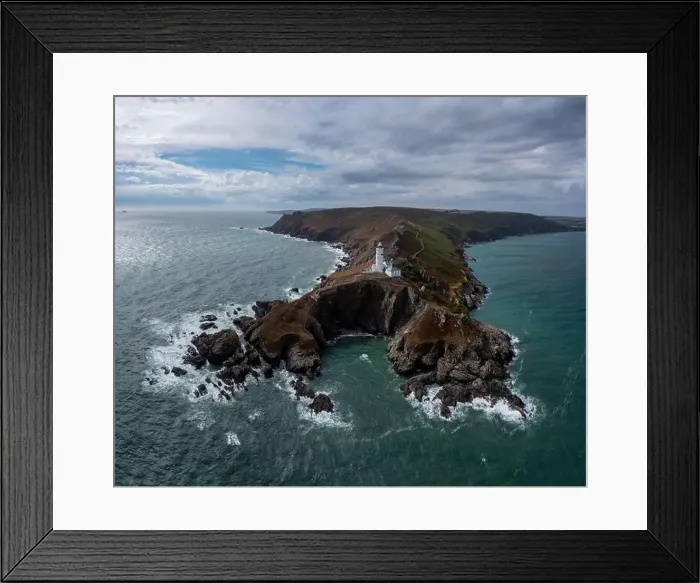 Framed Print : aerial landscape view of the Start Point Lighthouse and headland in South Devon on the English Channel Framed Print : aerial landscape view of the Start Point Lighthouse and headland in South Devon on the English Channel