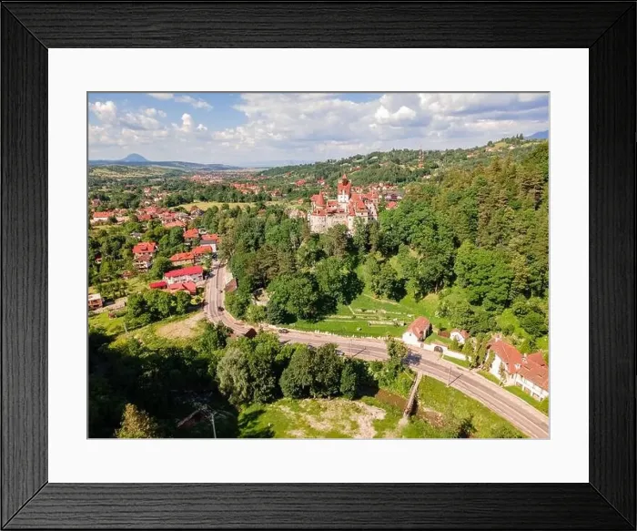 Framed Print : Aerial photography over Bran castle in Brasov Framed Print : Aerial photography over Bran castle in Brasov