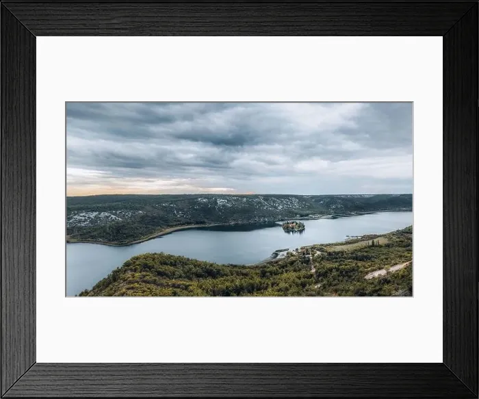 Framed Print : Fall landscape Visovac Monastery Framed Print : Fall landscape Visovac Monastery