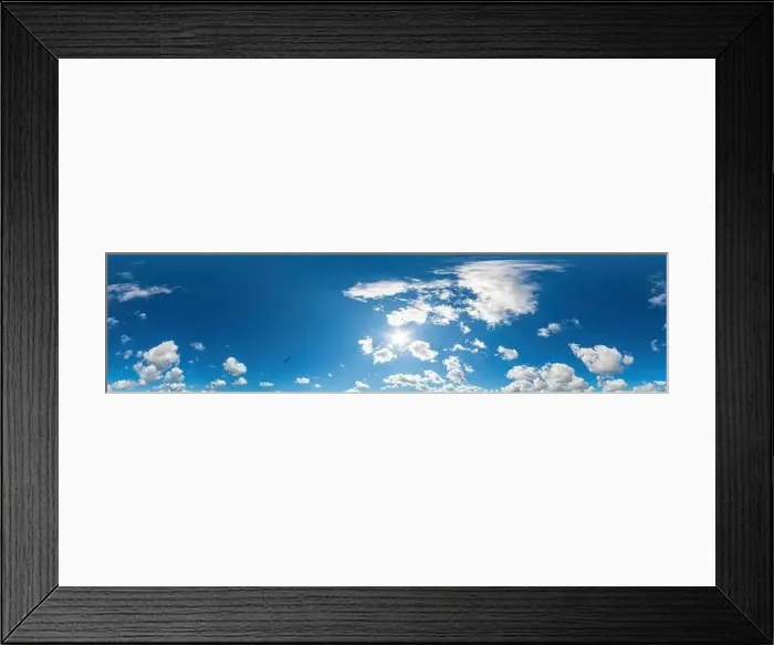 Framed Print : Blue sky panorama with Cirrus clouds