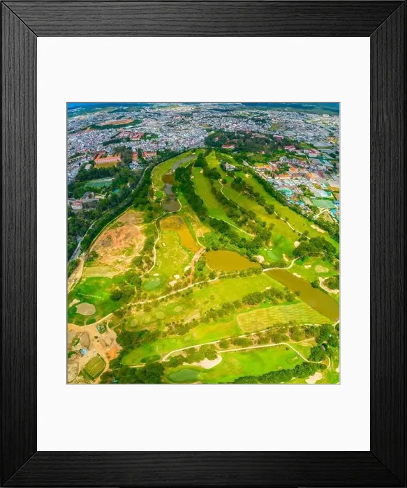 Framed Print : Aerial view of Da Lat city beautiful tourism destination in central highlands Vietnam Framed Print : Aerial view of Da Lat city beautiful tourism destination in central highlands Vietnam