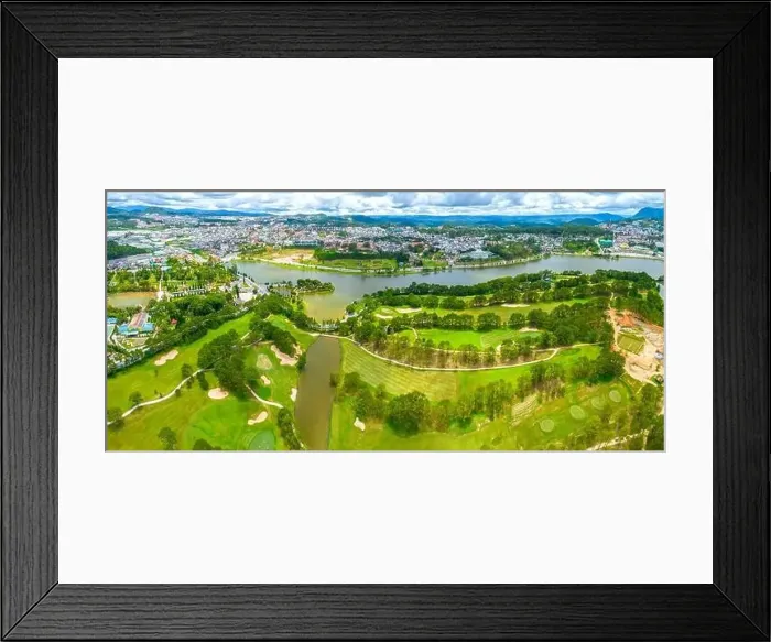 Framed Print : Aerial view of Da Lat city beautiful tourism destination in central highlands Vietnam Framed Print : Aerial view of Da Lat city beautiful tourism destination in central highlands Vietnam