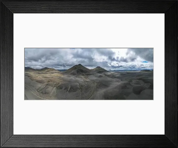 Framed Print : Drone view at the deserted landscape on Iceland Framed Print : Drone view at the deserted landscape on Iceland