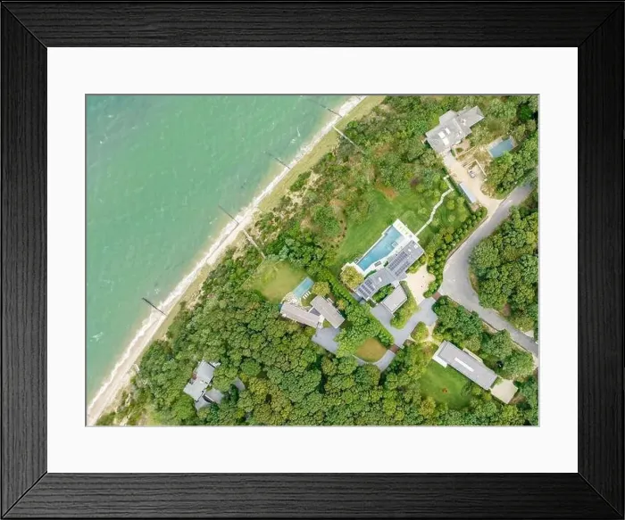 Framed Print : Aerial view of waterfront homes in Barnes Landing Framed Print : Aerial view of waterfront homes in Barnes Landing