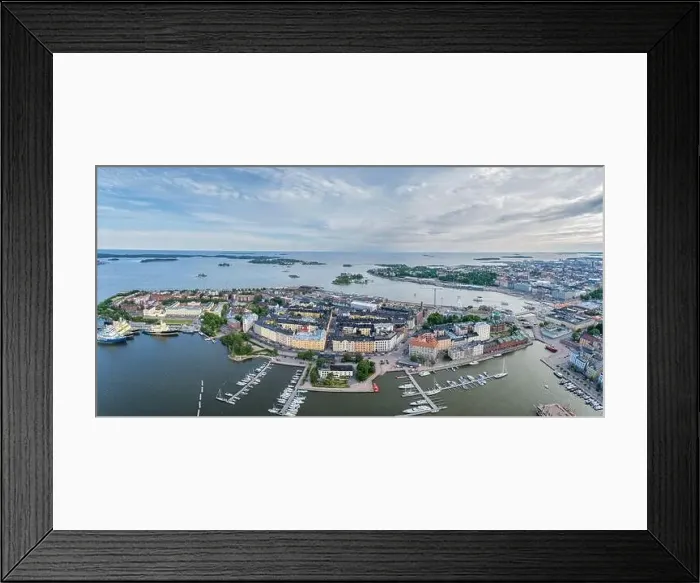 Framed Print : Helsinki Cityscape and Sightseeing Places in Background. Aerial View. Drone Framed Print : Helsinki Cityscape and Sightseeing Places in Background. Aerial View. Drone