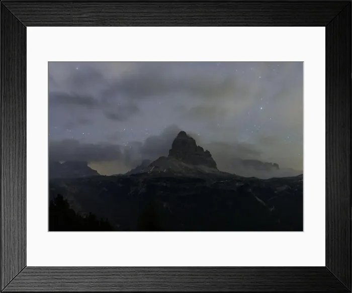 Framed Print : Starry night sky over Tre Cime di Lavaredo, Dolomites, South Tyrol, Italy Framed Print : Starry night sky over Tre Cime di Lavaredo, Dolomites, South Tyrol, Italy