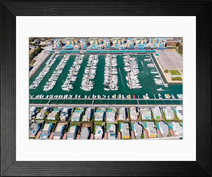 Framed Print : Aerial drone photography of luxury Albufeira harbour Framed Print : Aerial drone photography of luxury Albufeira harbour
