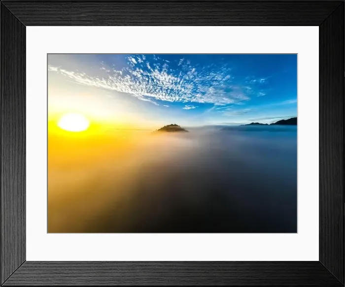 Framed Print : Sunrise sea of fog above Khao Sok national park, Surat Thani, Thailand Framed Print : Sunrise sea of fog above Khao Sok national park, Surat Thani, Thailand