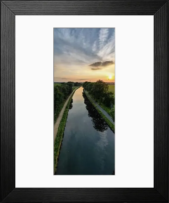 Framed Print : Colorful and dramatic sunset over the canal Dessel Schoten aerial photo shot by a drone in Rijkevorsel Framed Print : Colorful and dramatic sunset over the canal Dessel Schoten aerial photo shot by a drone in Rijkevorsel