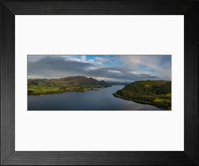 Framed Print : An aerial view of Bassenthwaite Lake in the English Lake District in warm eveing light Framed Print : An aerial view of Bassenthwaite Lake in the English Lake District in warm eveing light