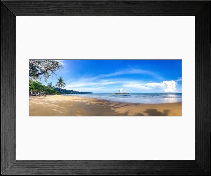 Framed Print : Lighthouse island on Khao Lak beach in Phang Nga province, Thailand Framed Print : Lighthouse island on Khao Lak beach in Phang Nga province, Thailand
