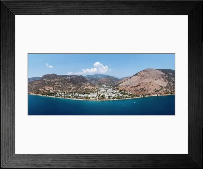 Framed Print : Greece, Aspra Spitia Village in Boeotia aerial panoramic drone view Framed Print : Greece, Aspra Spitia Village in Boeotia aerial panoramic drone view