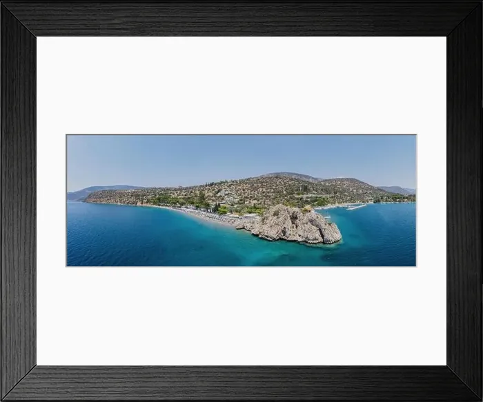 Framed Print : Antikyra Gulf Greece, aerial panoramic drone view. Agios Isidoros sandy beach in Boeotia, sunny day. Blue sea and sky Framed Print : Antikyra Gulf Greece, aerial panoramic drone view. Agios Isidoros sandy beach in Boeotia, sunny day. Blue sea and sky
