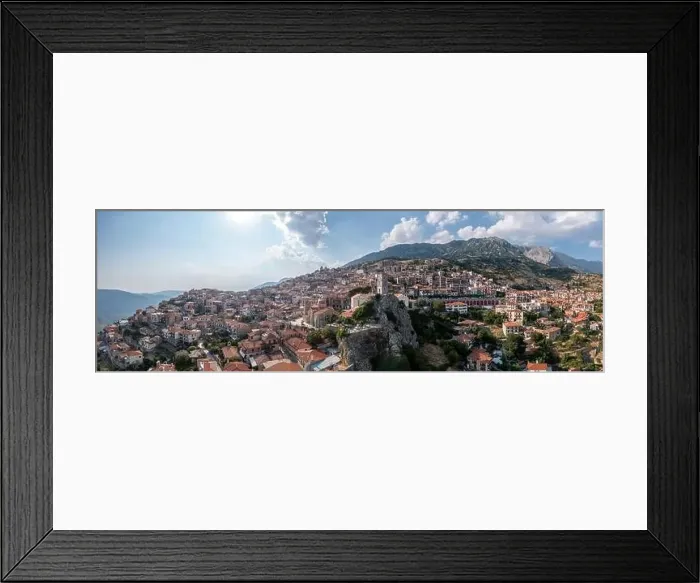 Framed Print : Greece, Arachova village in Boeotia aerial panoramic view Framed Print : Greece, Arachova village in Boeotia aerial panoramic view