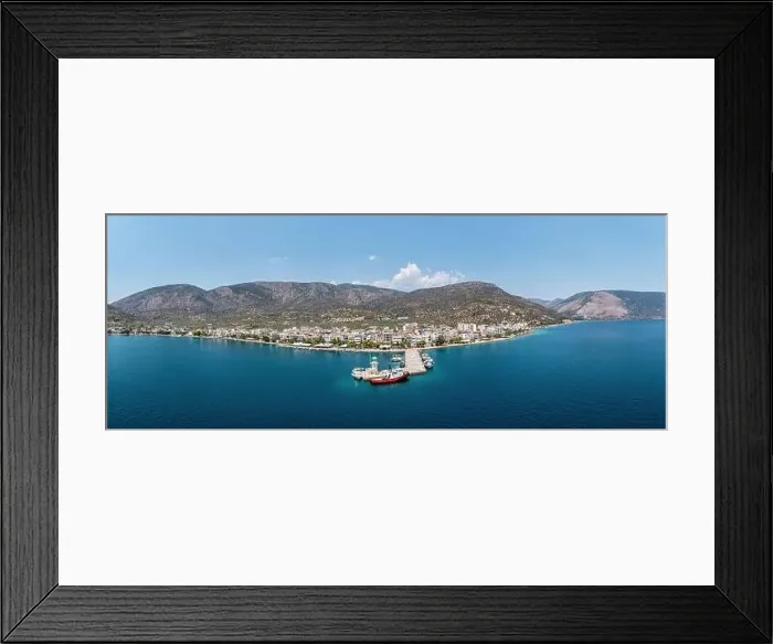 Framed Print : Antikyra Village Greece, aerial panoramic drone view Framed Print : Antikyra Village Greece, aerial panoramic drone view