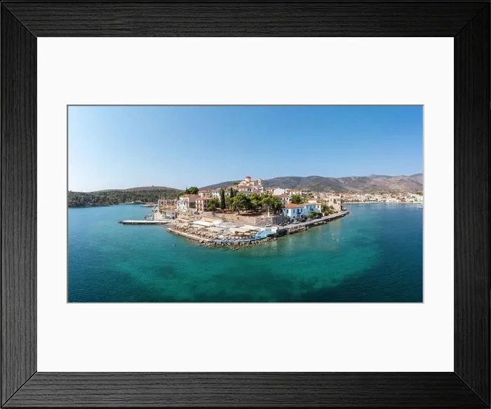 Framed Print : Galaxidi Greece aerial drone view, sunny day. Traditional waterfront houses and boats at Cavos, blue sky and sea Framed Print : Galaxidi Greece aerial drone view, sunny day. Traditional waterfront houses and boats at Cavos, blue sky and sea