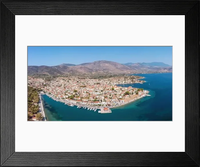 Framed Print : Galaxidi Greece from above, aerial drone view Framed Print : Galaxidi Greece from above, aerial drone view