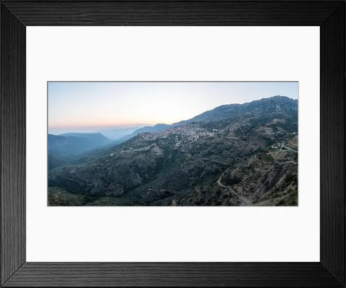 Framed Print : Arachova Greece mountain town aerial drone view Framed Print : Arachova Greece mountain town aerial drone view