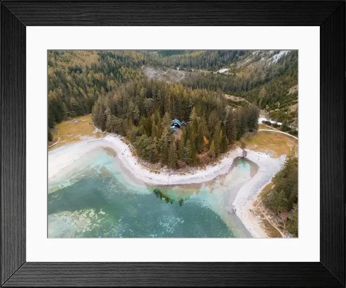 Framed Print : Aerial View of the Green Lake in St. Katharein Tragöß, Styria, Austria Framed Print : Aerial View of the Green Lake in St. Katharein Tragöß, Styria, Austria