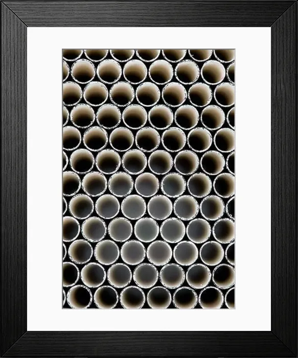 Framed Print : Macro shot of black drinking straws from end on Framed Print : Macro shot of black drinking straws from end on