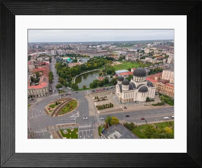 Framed Print : Top view of Arad, Romania cityscape with the Orthodox Cathedral and the surounding buidings Framed Print : Top view of Arad, Romania cityscape with the Orthodox Cathedral and the surounding buidings