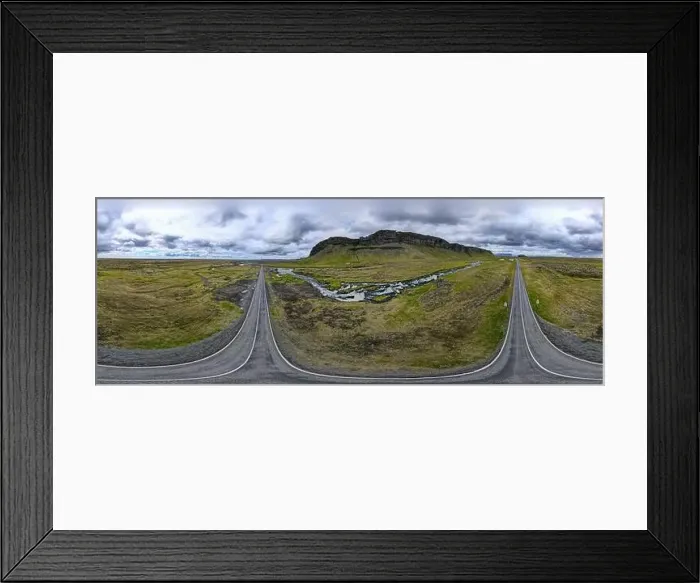Framed Print : Drone view at Fossalar waterfall on Iceland Framed Print : Drone view at Fossalar waterfall on Iceland