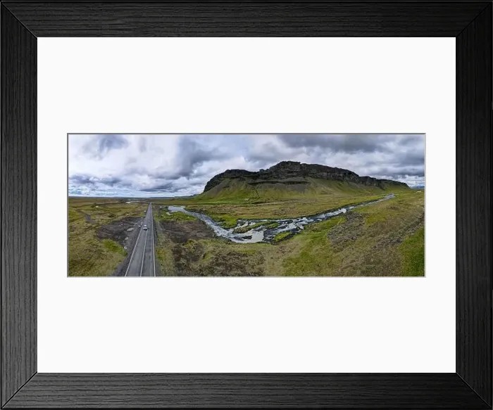 Framed Print : Drone view at Fossalar waterfall on Iceland Framed Print : Drone view at Fossalar waterfall on Iceland