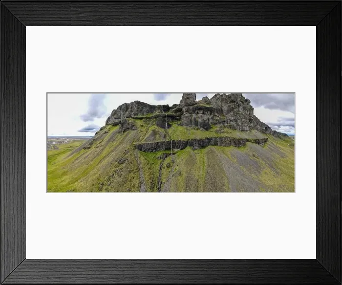Framed Print : Drone view at Fossalar waterfall on Iceland Framed Print : Drone view at Fossalar waterfall on Iceland