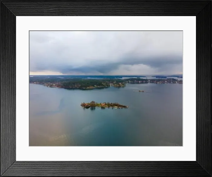 Framed Print : Vaxholm, Sweden - 12 30 2020: Vaxholm Castle from above