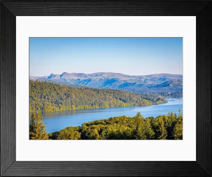 Framed Print : Aerial view of Windermere in Lake District, a region and national park in Cumbria in northwest England Framed Print : Aerial view of Windermere in Lake District, a region and national park in Cumbria in northwest England