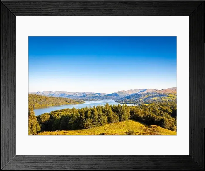 Framed Print : Aerial view of Windermere in Lake District, a region and national park in Cumbria in northwest England Framed Print : Aerial view of Windermere in Lake District, a region and national park in Cumbria in northwest England
