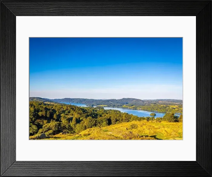 Framed Print : Aerial view of Windermere in Lake District, a region and national park in Cumbria in northwest England Framed Print : Aerial view of Windermere in Lake District, a region and national park in Cumbria in northwest England