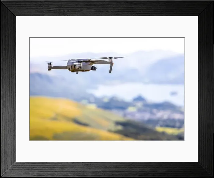 Framed Print : Drone photography in mountains in summer time Framed Print : Drone photography in mountains in summer time