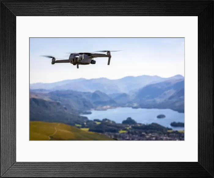 Framed Print : Drone photography in mountains in summer time Framed Print : Drone photography in mountains in summer time