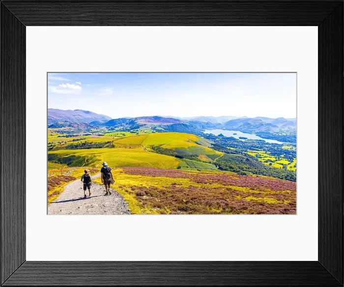 Framed Print : Aerial view of hills around Keswick in Lake District, a region and national park in Cumbria in northwest England, UK Framed Print : Aerial view of hills around Keswick in Lake District, a region and national park in Cumbria in northwest England, UK