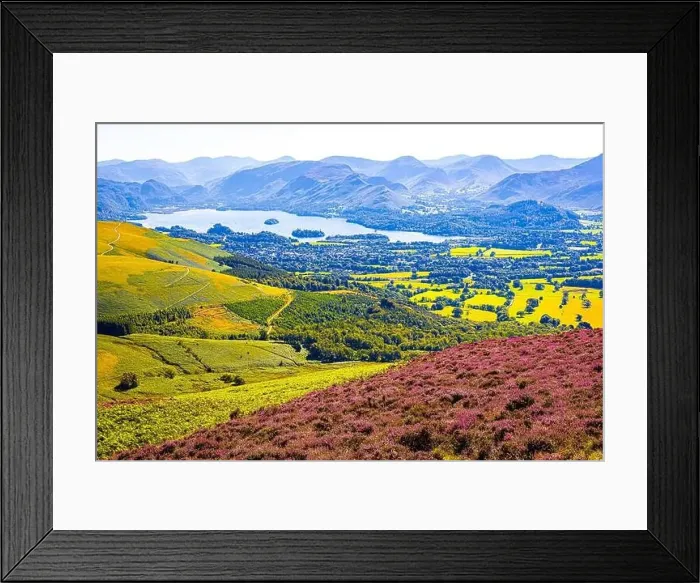 Framed Print : Aerial view of hills around Keswick in Lake District, a region and national park in Cumbria in northwest England, UK Framed Print : Aerial view of hills around Keswick in Lake District, a region and national park in Cumbria in northwest England, UK