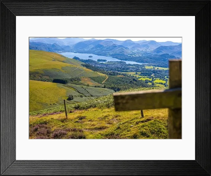 Framed Print : Aerial view of hills around Keswick in Lake District, a region and national park in Cumbria in northwest England, UK Framed Print : Aerial view of hills around Keswick in Lake District, a region and national park in Cumbria in northwest England, UK