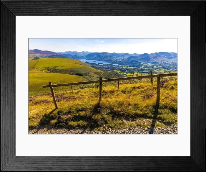 Framed Print : Aerial view of hills around Keswick in Lake District, a region and national park in Cumbria in northwest England, UK Framed Print : Aerial view of hills around Keswick in Lake District, a region and national park in Cumbria in northwest England, UK