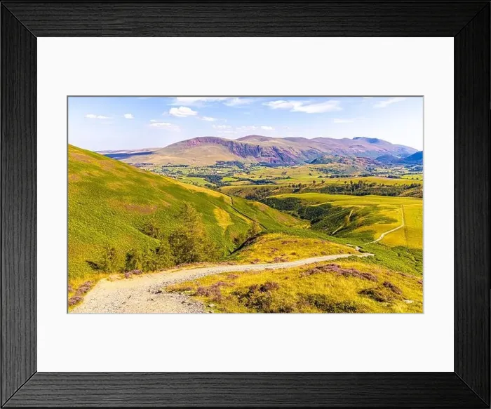 Framed Print : Aerial view of hills around Keswick in Lake District, a region and national park in Cumbria in northwest England, UK Framed Print : Aerial view of hills around Keswick in Lake District, a region and national park in Cumbria in northwest England, UK