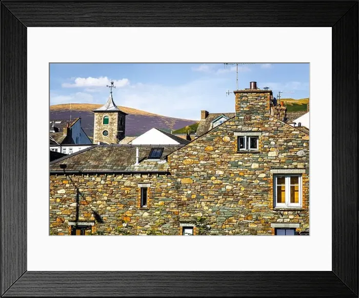 Framed Print : Old houses in Keswick in Lake District, a region and national park in Cumbria in northwest England Framed Print : Old houses in Keswick in Lake District, a region and national park in Cumbria in northwest England