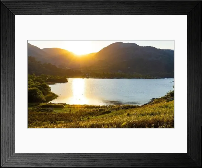 Framed Print : Sunset over Ullswater lake in Lake District, a region and national park in Cumbria in northwest England Framed Print : Sunset over Ullswater lake in Lake District, a region and national park in Cumbria in northwest England