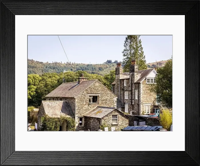 Framed Print : Lakeside town in Lake District, a region and national park in Cumbria in northwest England Framed Print : Lakeside town in Lake District, a region and national park in Cumbria in northwest England