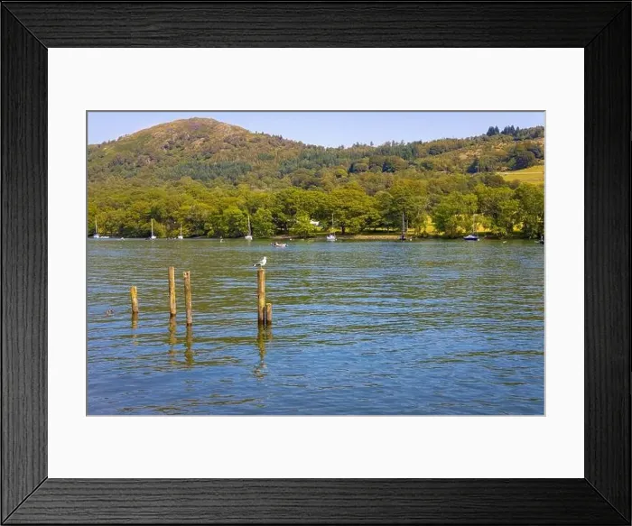 Framed Print : Lakeside town in Lake District, a region and national park in Cumbria in northwest England Framed Print : Lakeside town in Lake District, a region and national park in Cumbria in northwest England