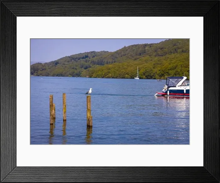 Framed Print : Lakeside town in Lake District, a region and national park in Cumbria in northwest England Framed Print : Lakeside town in Lake District, a region and national park in Cumbria in northwest England