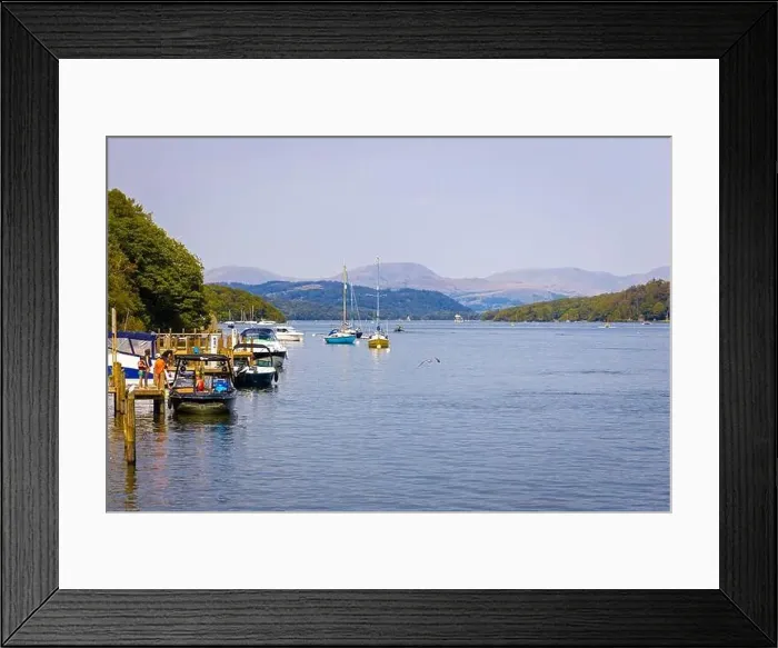 Framed Print : Lakeside town in Lake District, a region and national park in Cumbria in northwest England Framed Print : Lakeside town in Lake District, a region and national park in Cumbria in northwest England