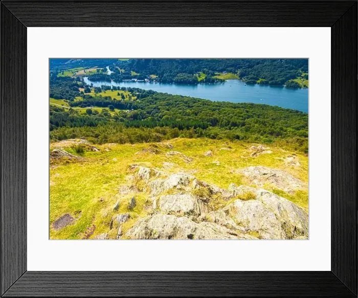 Framed Print : Aerial view of Windermere in Lake District, a region and national park in Cumbria in northwest England Framed Print : Aerial view of Windermere in Lake District, a region and national park in Cumbria in northwest England