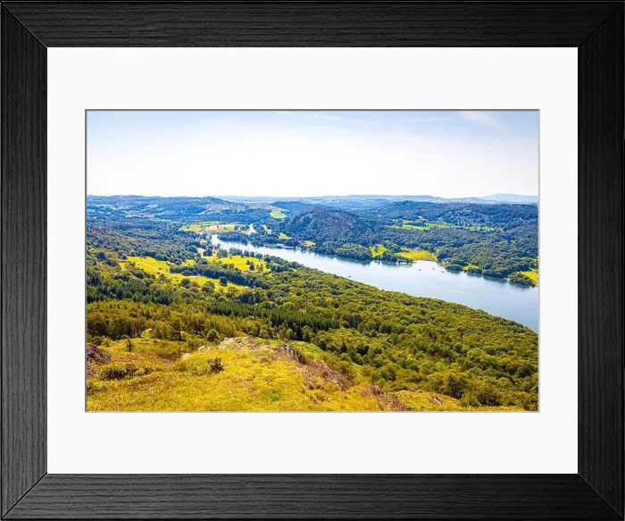 Framed Print : Aerial view of Windermere in Lake District, a region and national park in Cumbria in northwest England Framed Print : Aerial view of Windermere in Lake District, a region and national park in Cumbria in northwest England