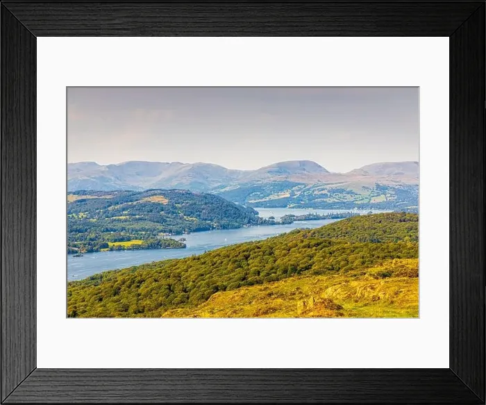 Framed Print : Aerial view of Windermere in Lake District, a region and national park in Cumbria in northwest England Framed Print : Aerial view of Windermere in Lake District, a region and national park in Cumbria in northwest England